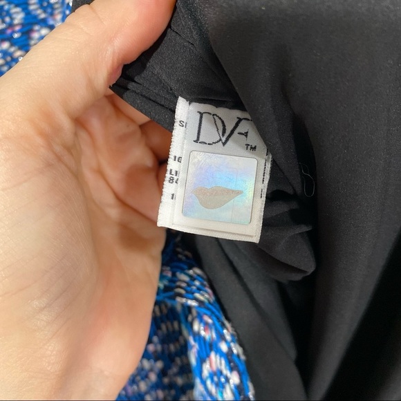 Diane Von Furstenberg Leelou Blue Tweed Metallic Sheath Dress 4 - Picture 5 of 7